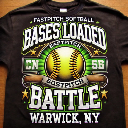 "Bases Loaded Battle" Fastpitch Softball T-Shirt – Warwick, NY 2025