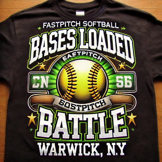 "Bases Loaded Battle" Fastpitch Softball T-Shirt – Warwick, NY 2025